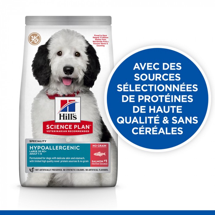 HILL'S Science Plan Hypoallergenic Large Adult au saumon – Croquettes pour chien