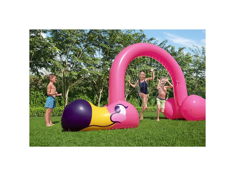 Bestway Jumbo Flamingo Sprinkler 340 x 110 x 193 cm Wassersprinklerbogen zum Hindurchlaufen