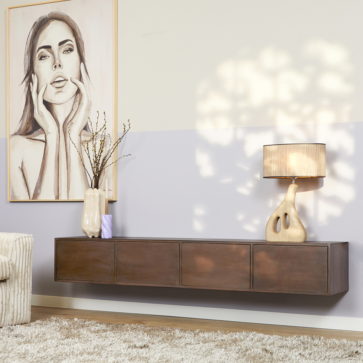 Zwevend Tv-meubel All Brown 200