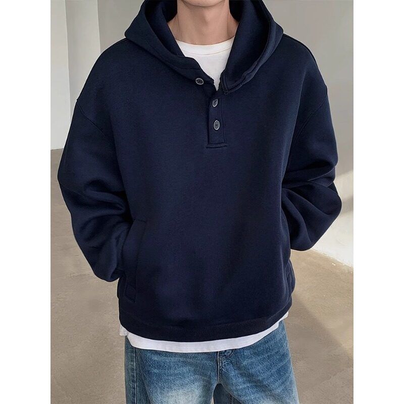 Giuliana - Henley effen hoodie