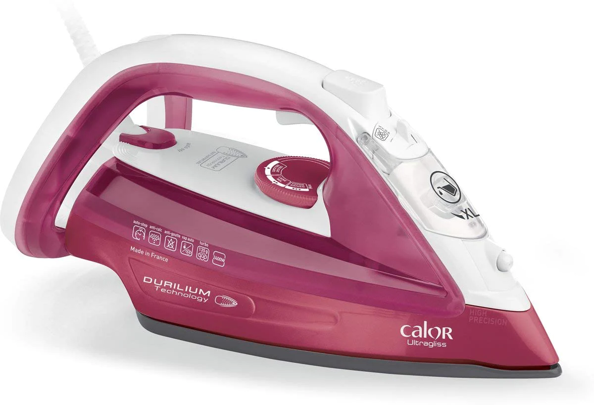 Fer à repasser vapeur de 0,30L 2400W framboise blanc Tefal