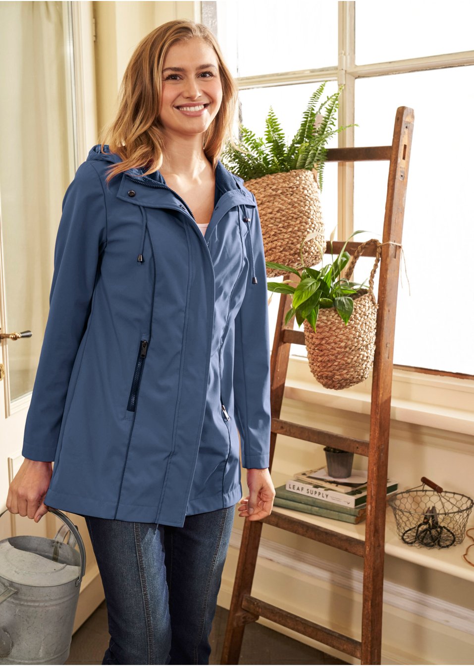 Parka softshell à coutures de coloris contrastant, doublure intérieure