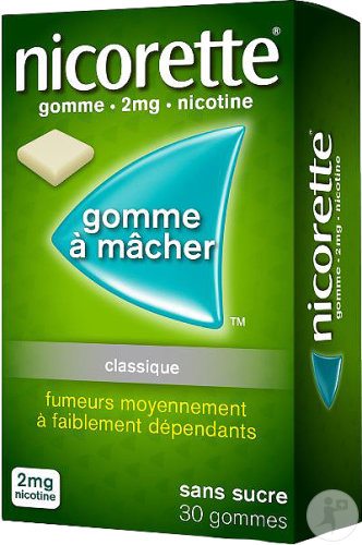 Nicorette 2 mg Sans Sucre Gomme À Mâcher 30 Gommes