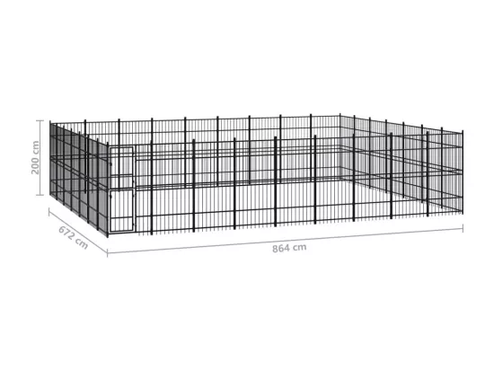 Chenil cage enclos pac noire 864 x 672 x 200 cm 02_0041865