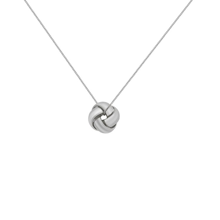 9 Karaat ketting met hanger knoop wit
