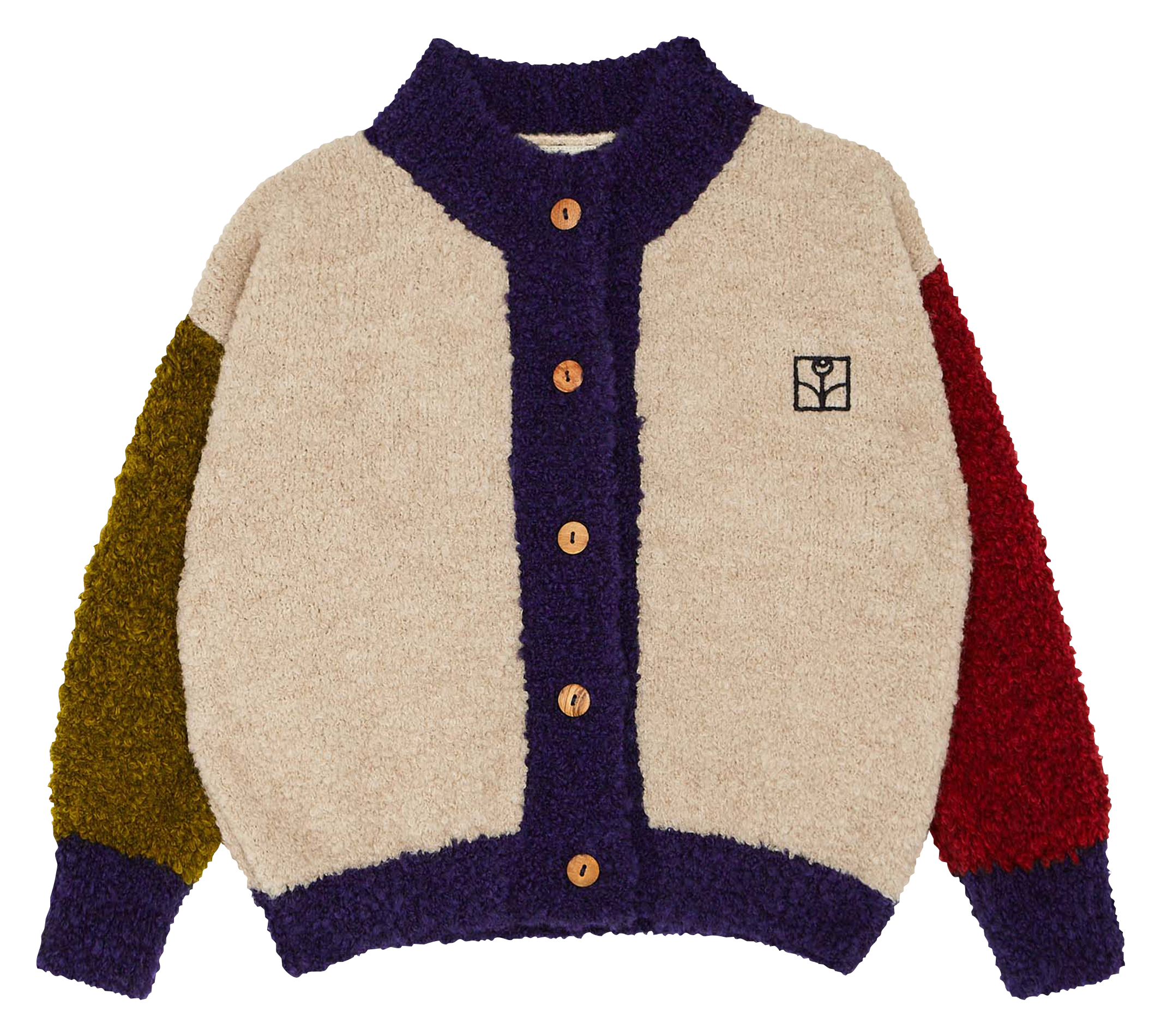 Cardigan col rond brodé | Blanc