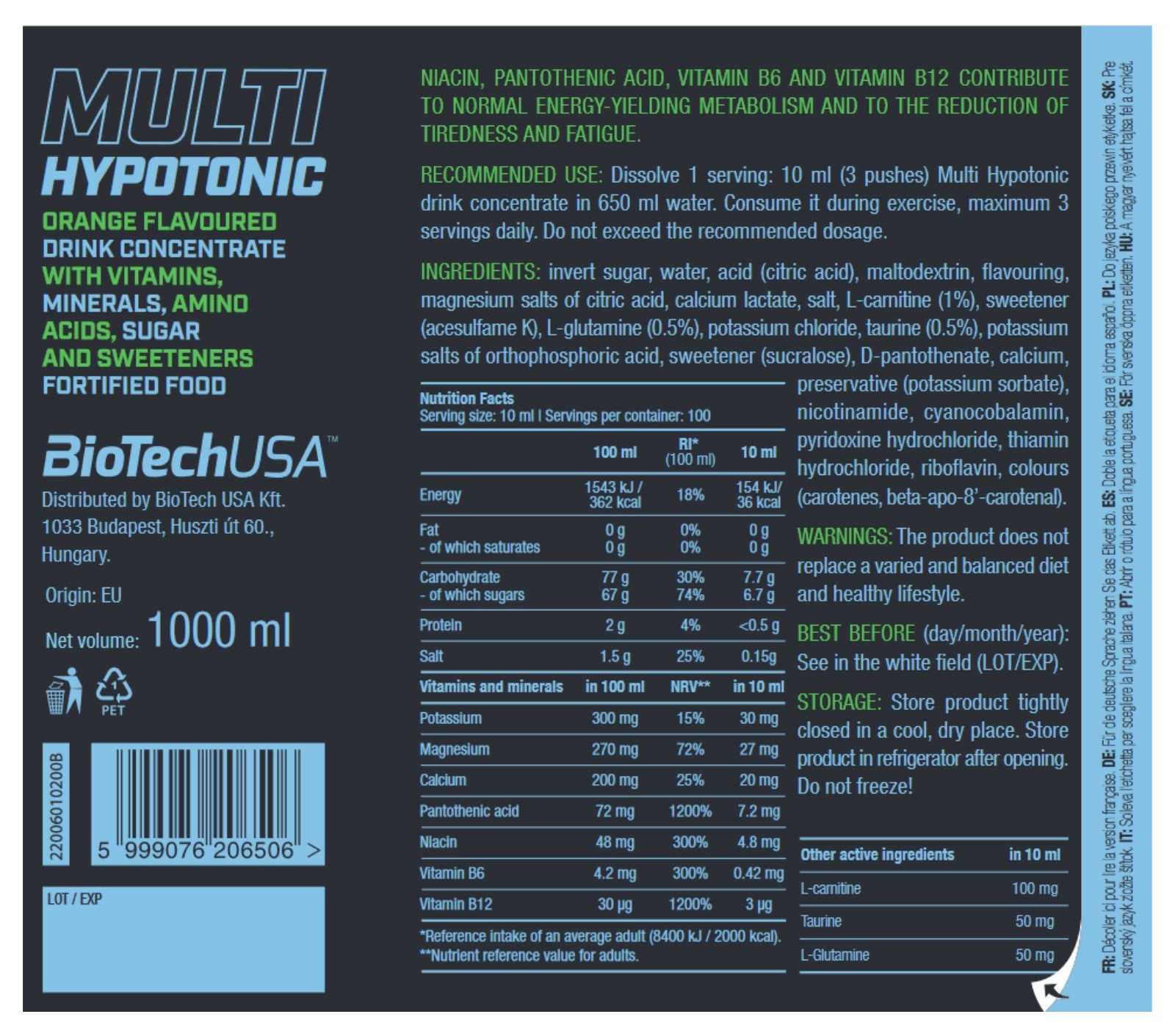 Biotech USA Multi hipotónico 1000ml