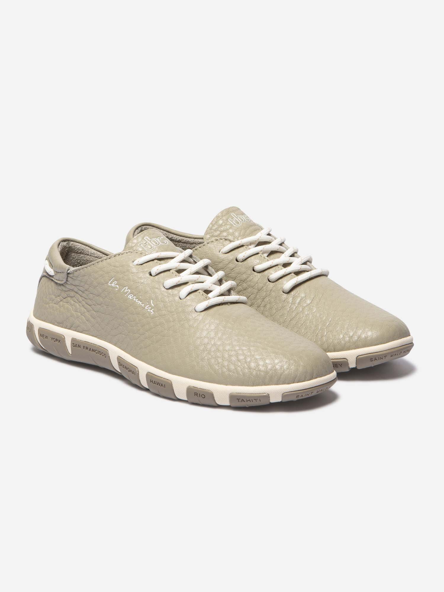 Tennis Femme Confort Cuir Beige