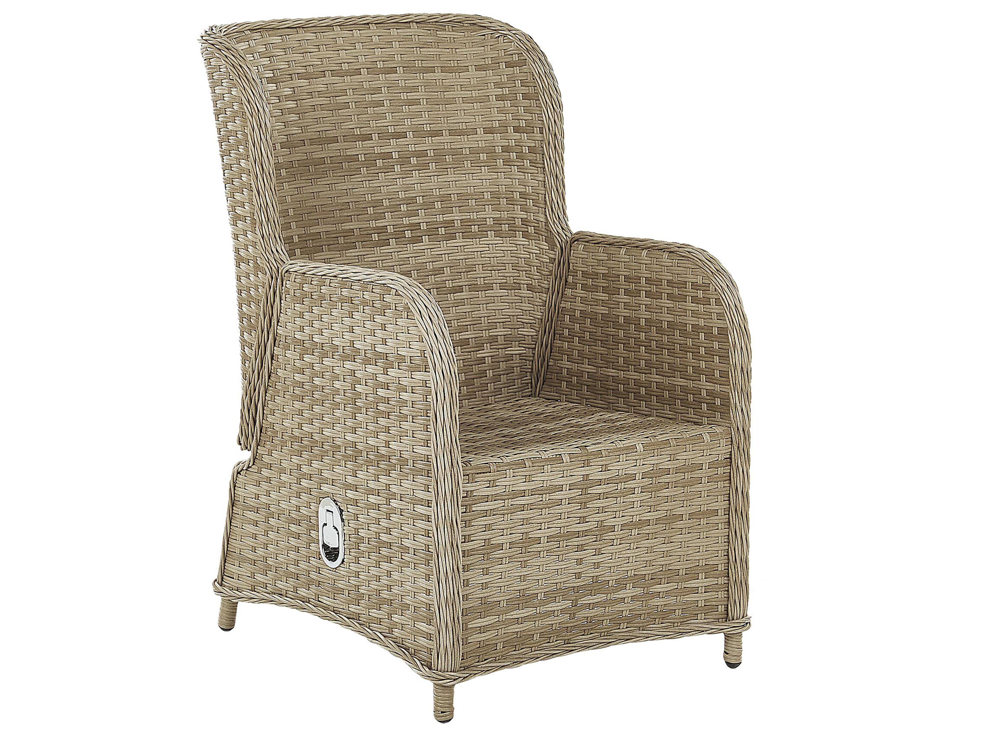 Loungeset met tafel en ottomaan 2-zits PONZA PE rotan Beige