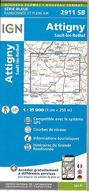 IGN - 2911 SB ATTIGNY SAULT LES REHEL 1 25 000