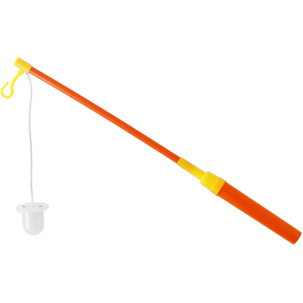 Lampionstokje oranje/geel met lichtje 39 cm - Feestlampionnen