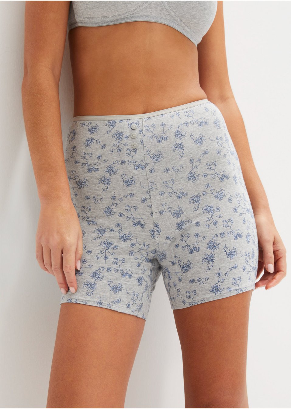 Lot de 4 boxers longs femme avec taille haute, avec coton
