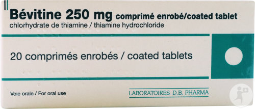 Bévitine 250mg Chlorhydrate De Thiamine 20 Comprimés Enrobés