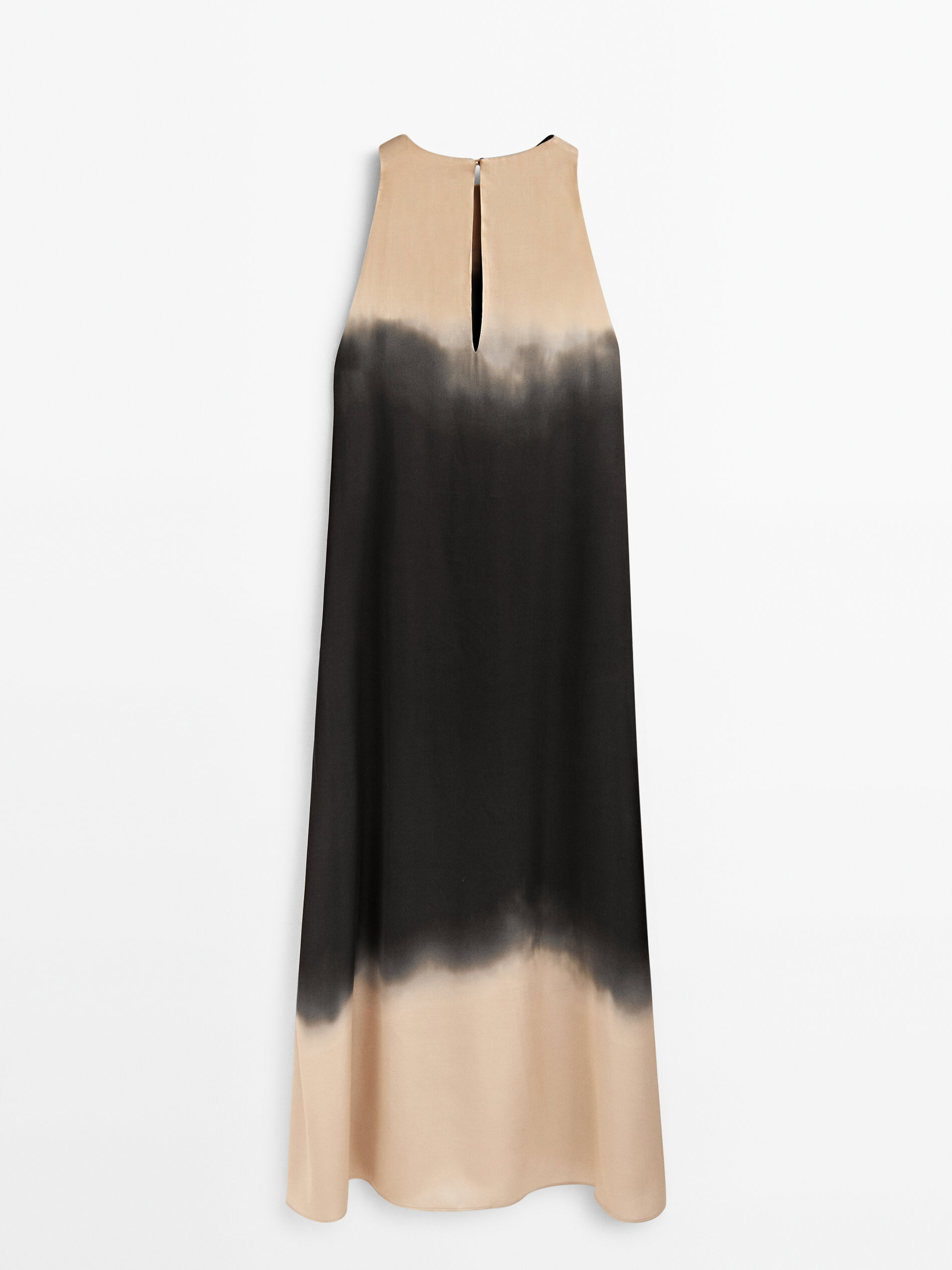 Vestido amplo fumado sem manga - PRETO