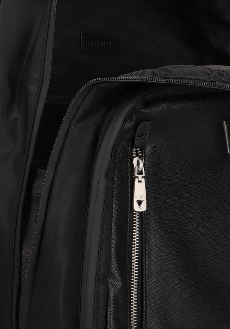 GUESS zwarte guess laptoptas certosa nylon vrtcl zip bkcpck