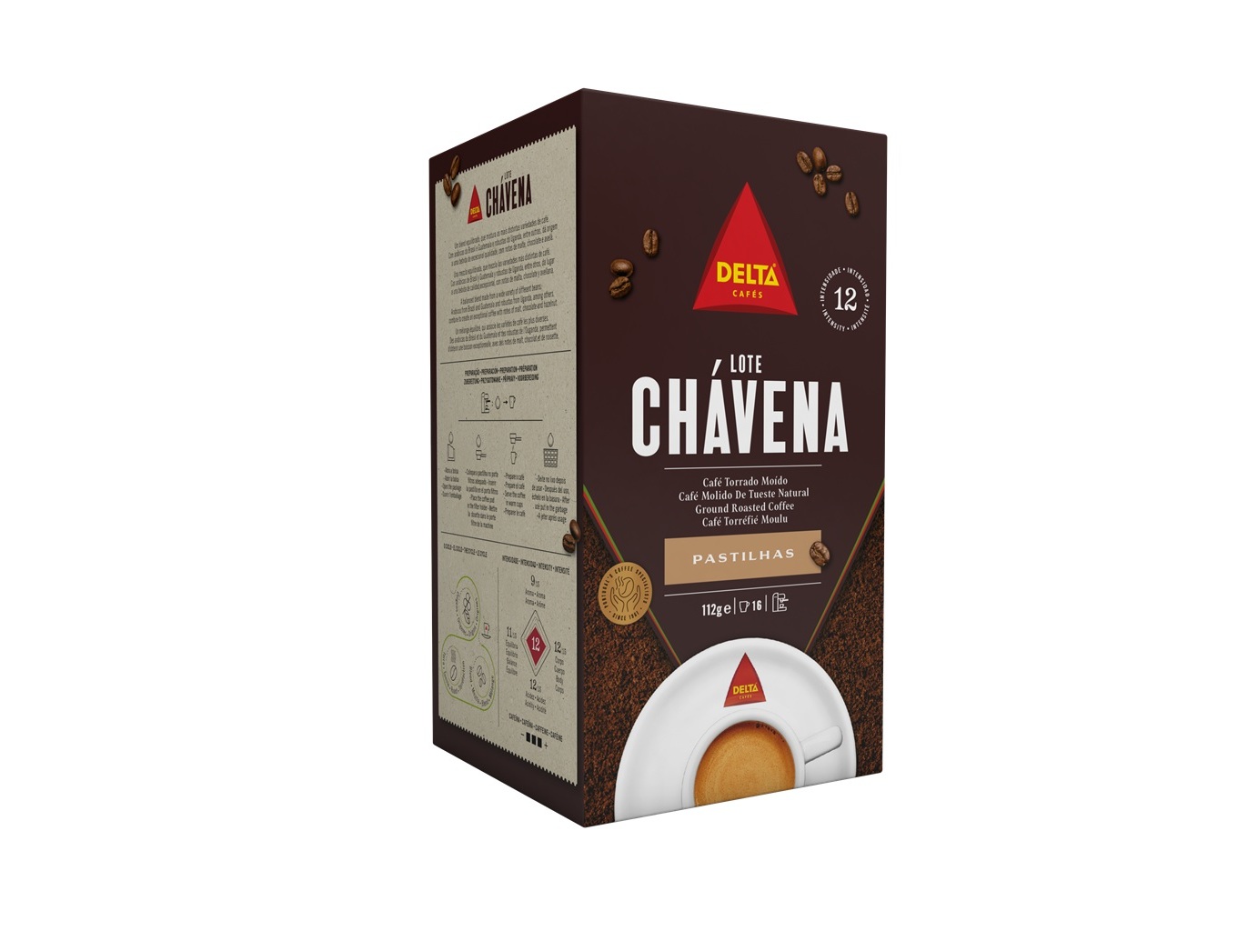 PASTILHAS DELTA CAFÉ LOTE CHÁVENA TORRADO 16UN