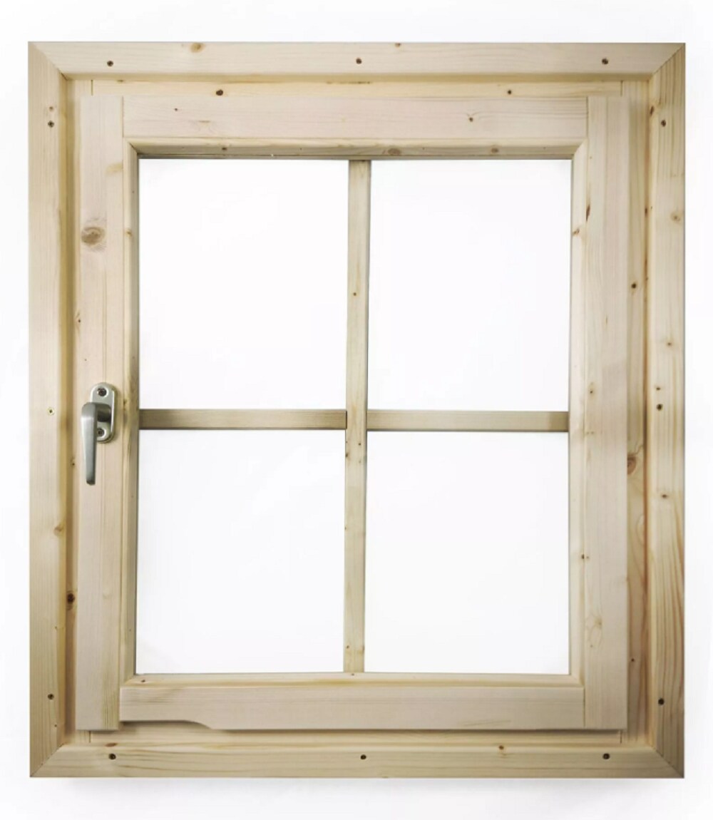 Karibu Kippfenster für die Außensauna o. Holzhaus geeignet für 28 mm Wandstärke Echtglas
