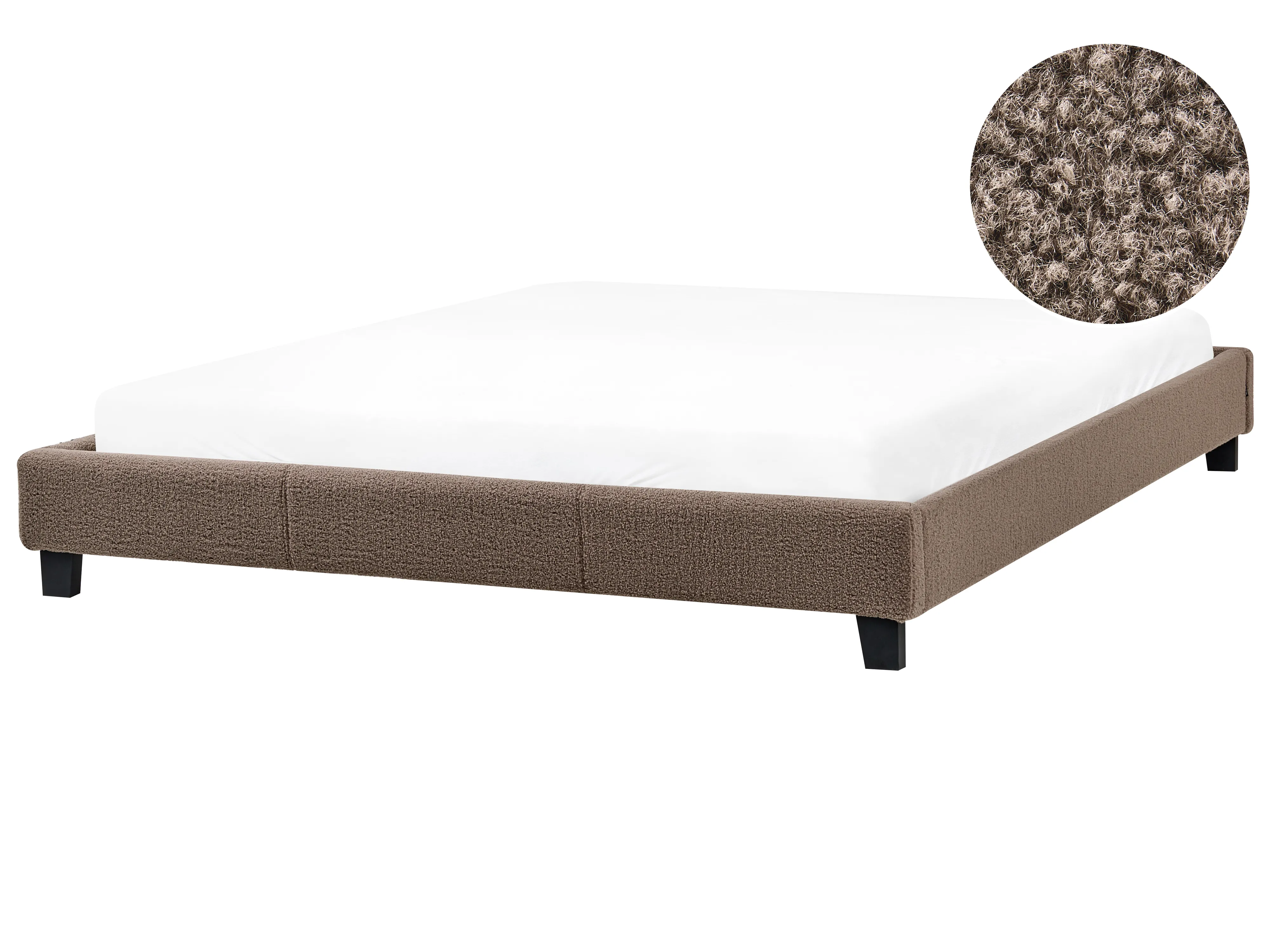 Bed zonder hoofdbord Bouclé ROANNE 180 x 200 cm Taupe
