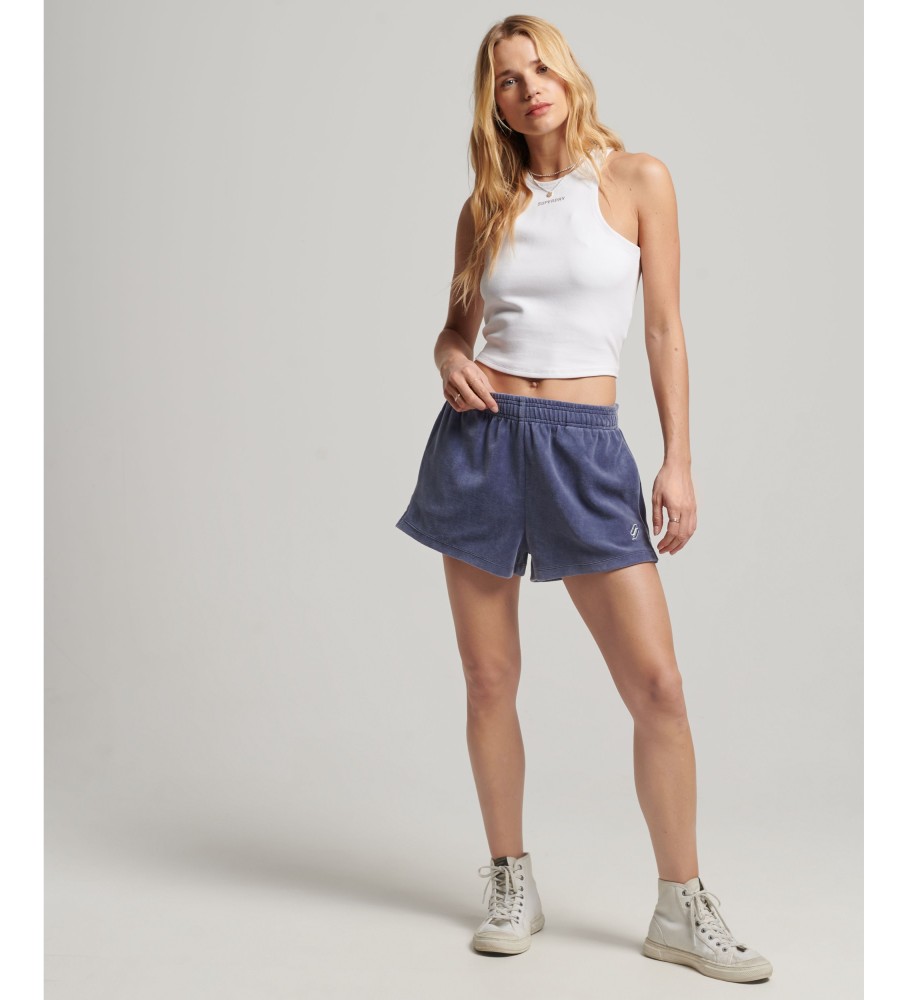 Shorts de veludo azul da Superdry