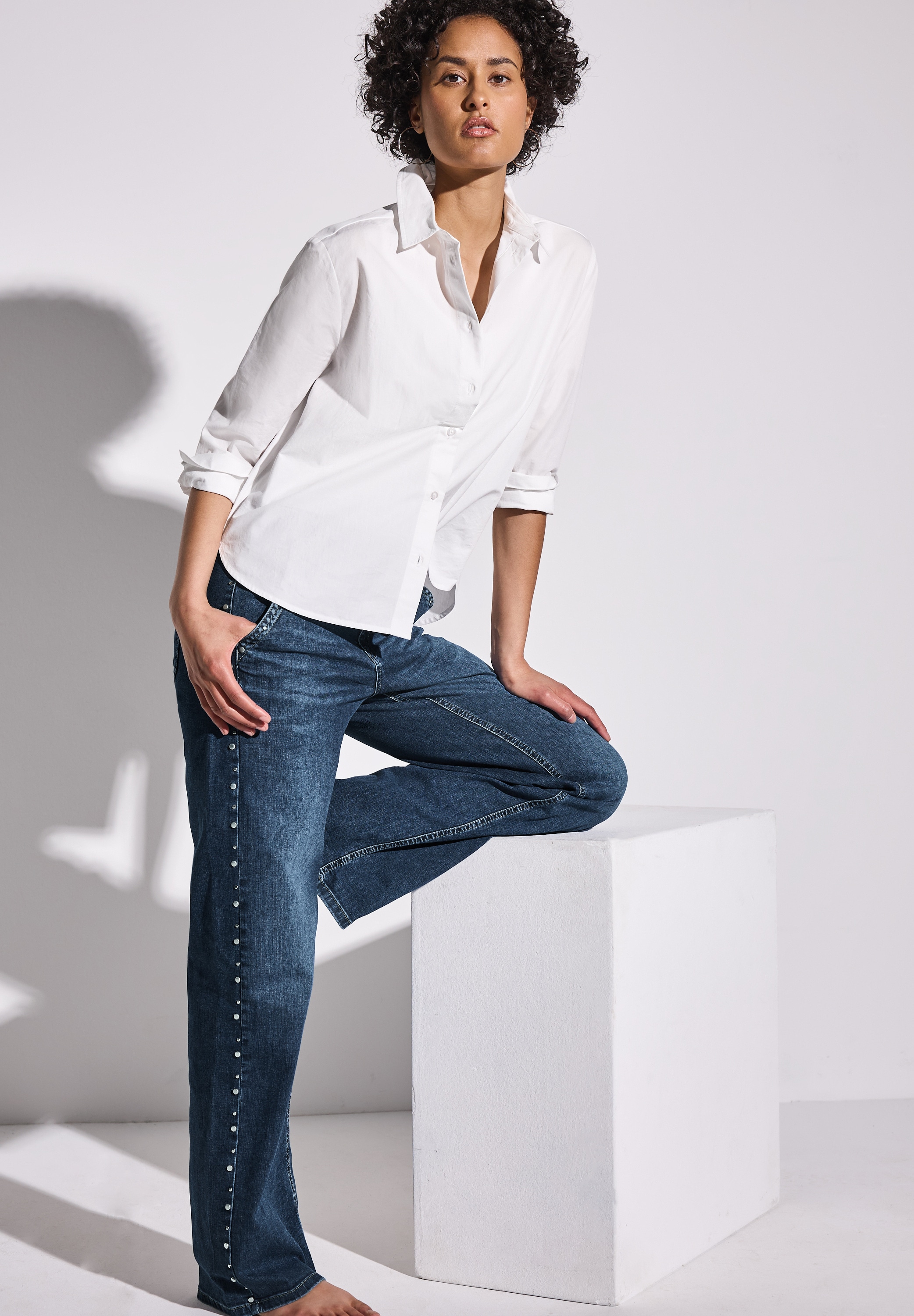 STREET ONE High-waist-Jeans , mit Nieten