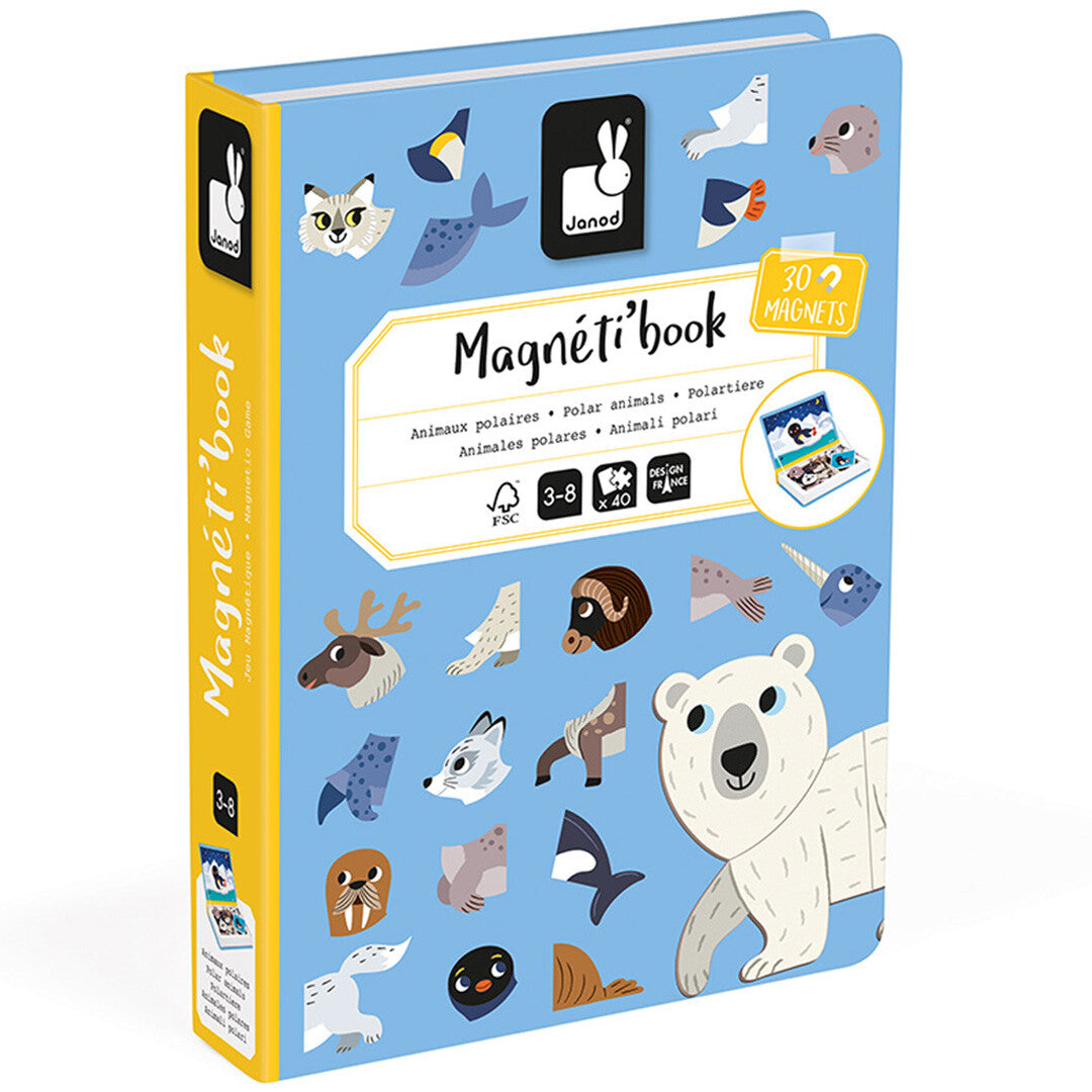 Janod magneetboek pooldieren - 30st