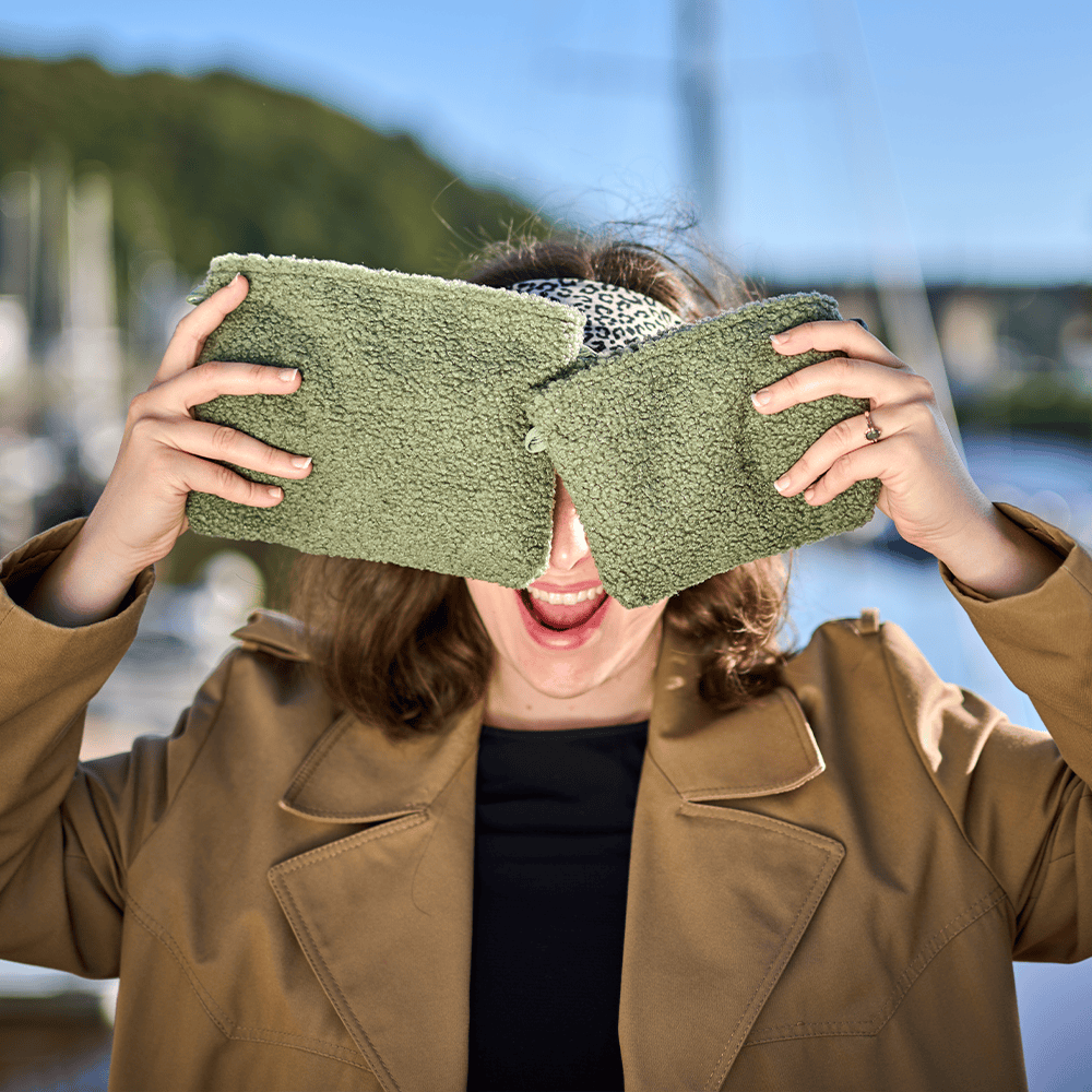 Mini Pochette Tissu Moumoute Kaki