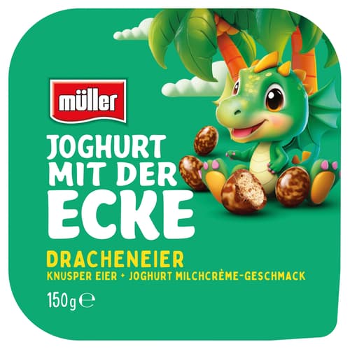 Müller Joghurt mit der Ecke Drachen Eier