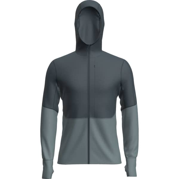 Veste polaire randonnée ICEBREAKER M MERINO 200 REALFLEECE DESCENDER LS ZIP H ABYSS/BLUE ASH/CB