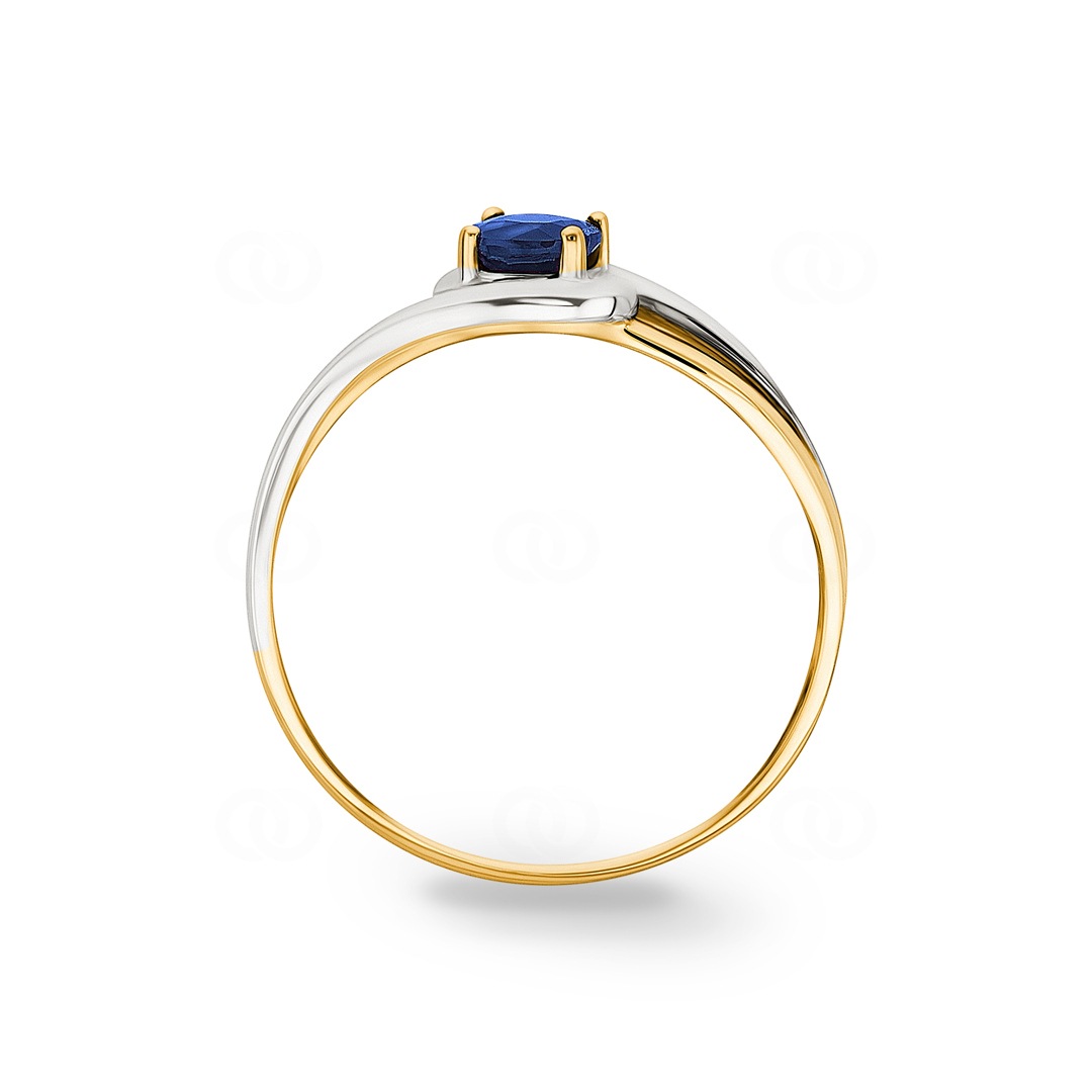 Damenring 750/18 K Gelbgold mit Saphir
