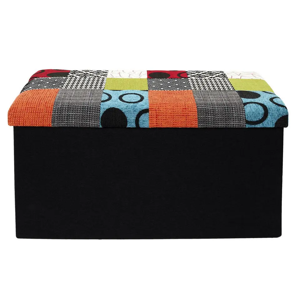Home Deco Poef Multi color Tile - opbergbox - 76 x 38 cm