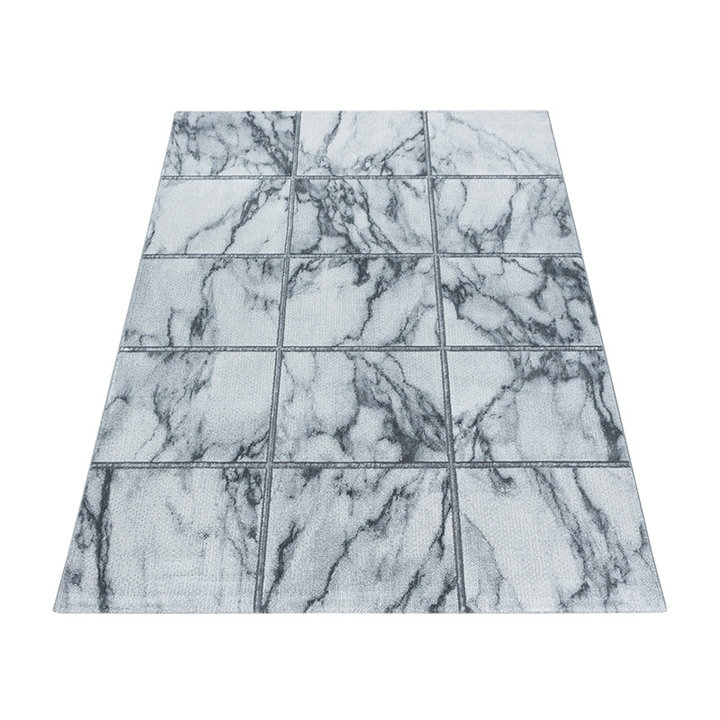 Modern vloerkleed - Marble Box Grijs/Zilver | Topper