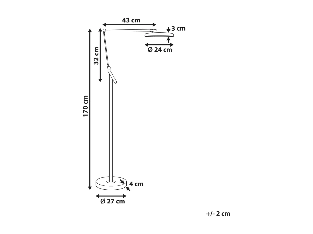 Lampadaire LED CARINA Avec variateur Métal Argenté