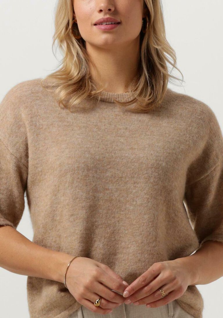 SELECTED FEMME beige selected femme t-shirt slfmaline-liliana 2/4 knit o-neck