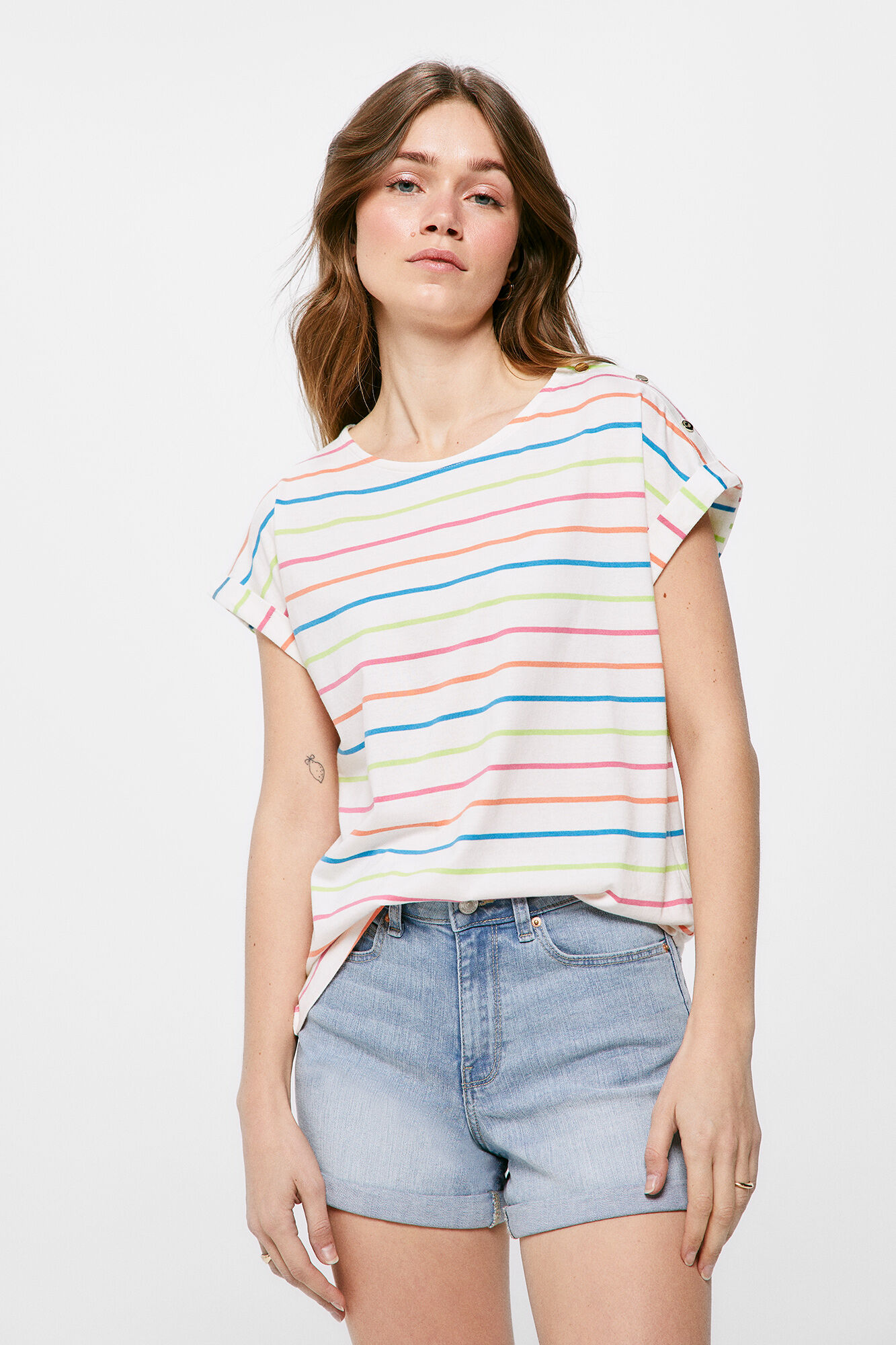 Camiseta de manga curta - bege