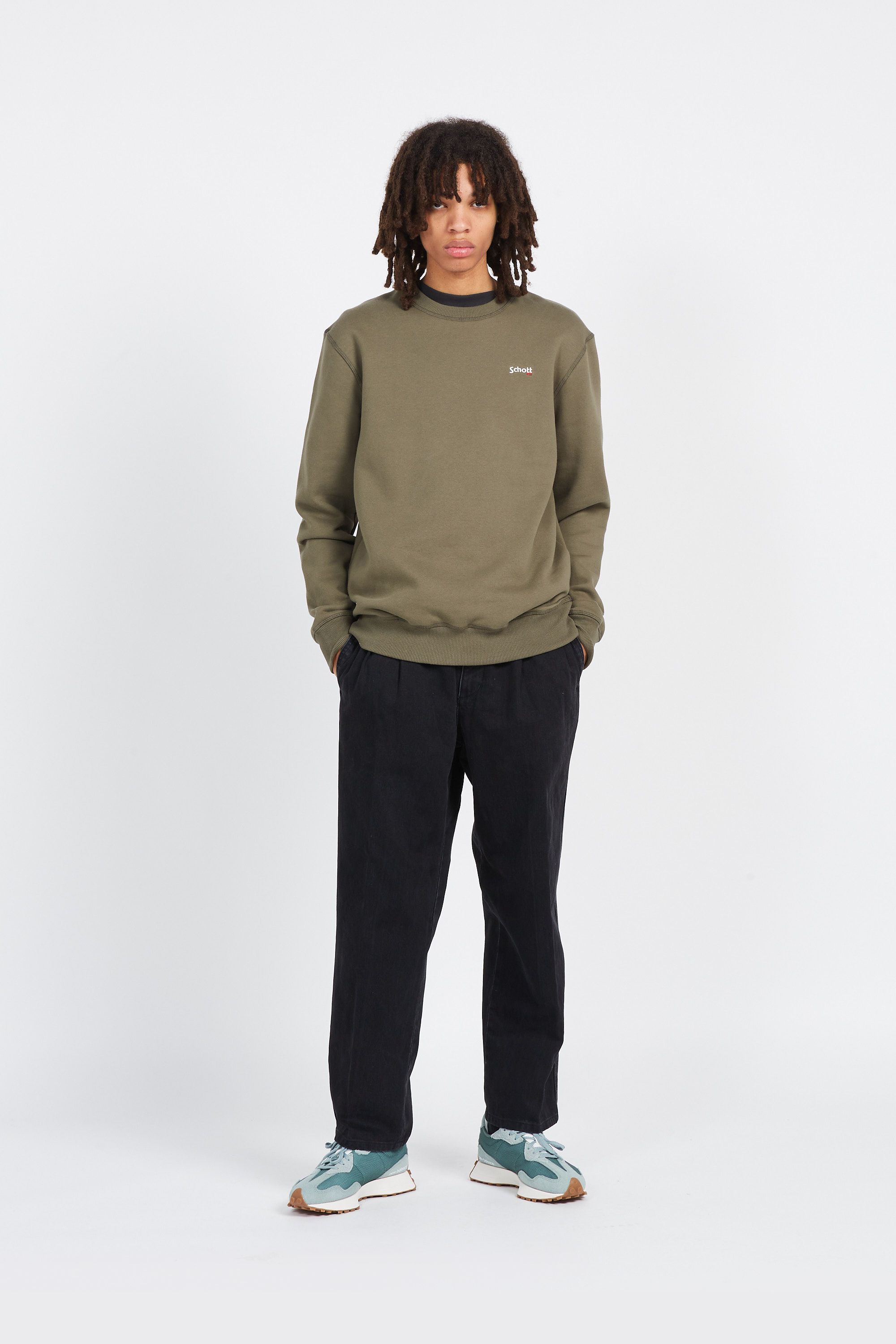 SCHOTT Sweatshirt SWCASUAL1 Vert