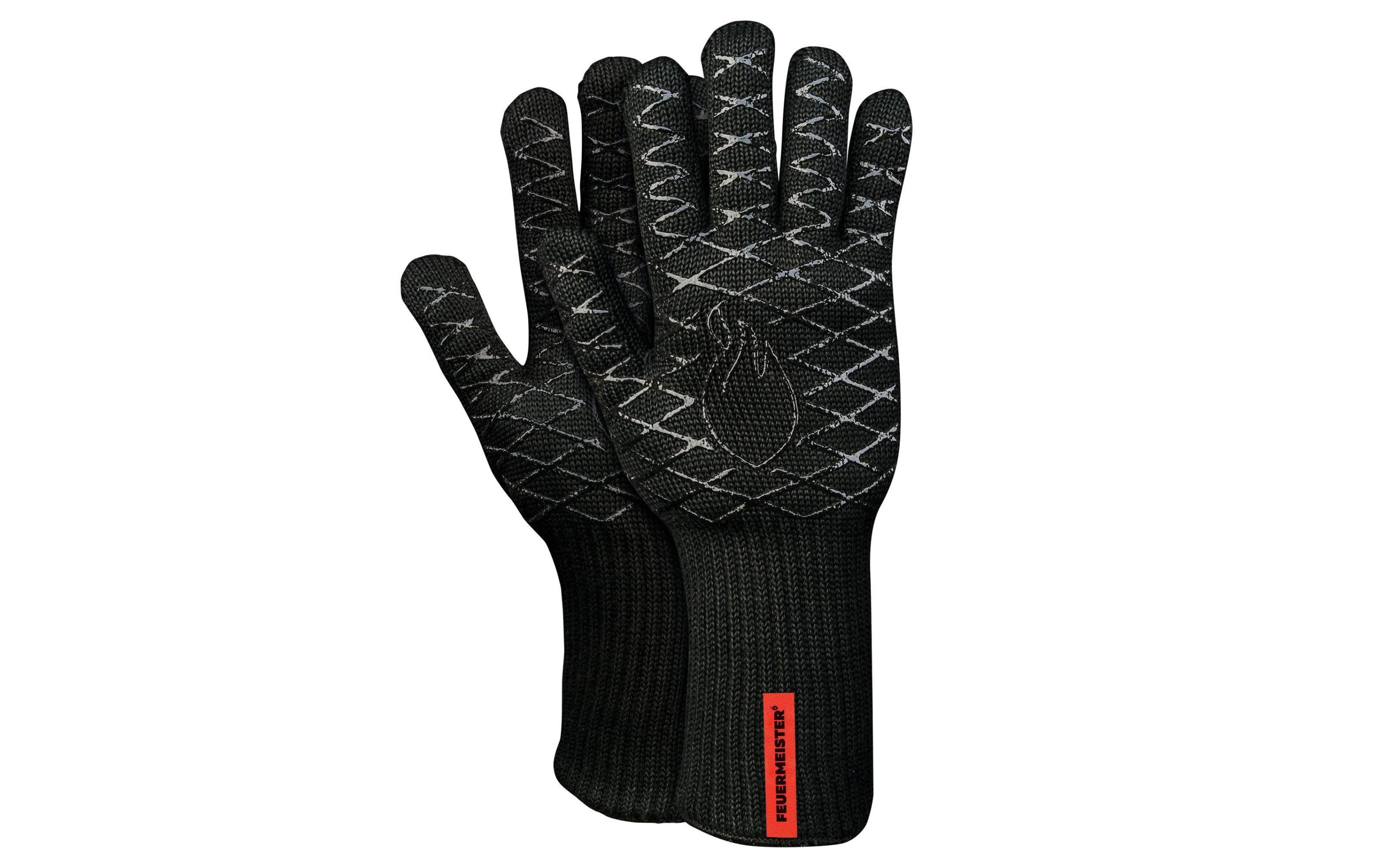 Grillhandschuh Premium BBQ Schwarz, Grösse 10Hitzebeständige Handschuhe aus Aramid/Nomex-Faser