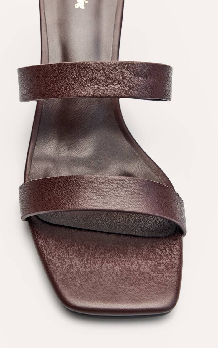Rouge Bordeaux Mules À Talons En Synthétiquecuir Souple À Double Bride