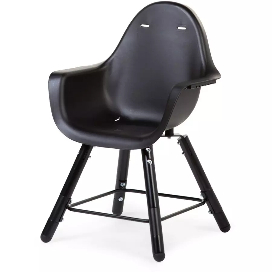 CHILDHOME Hochstuhl Evolu 2 schwarz schwarz 2 in 1 + Ring