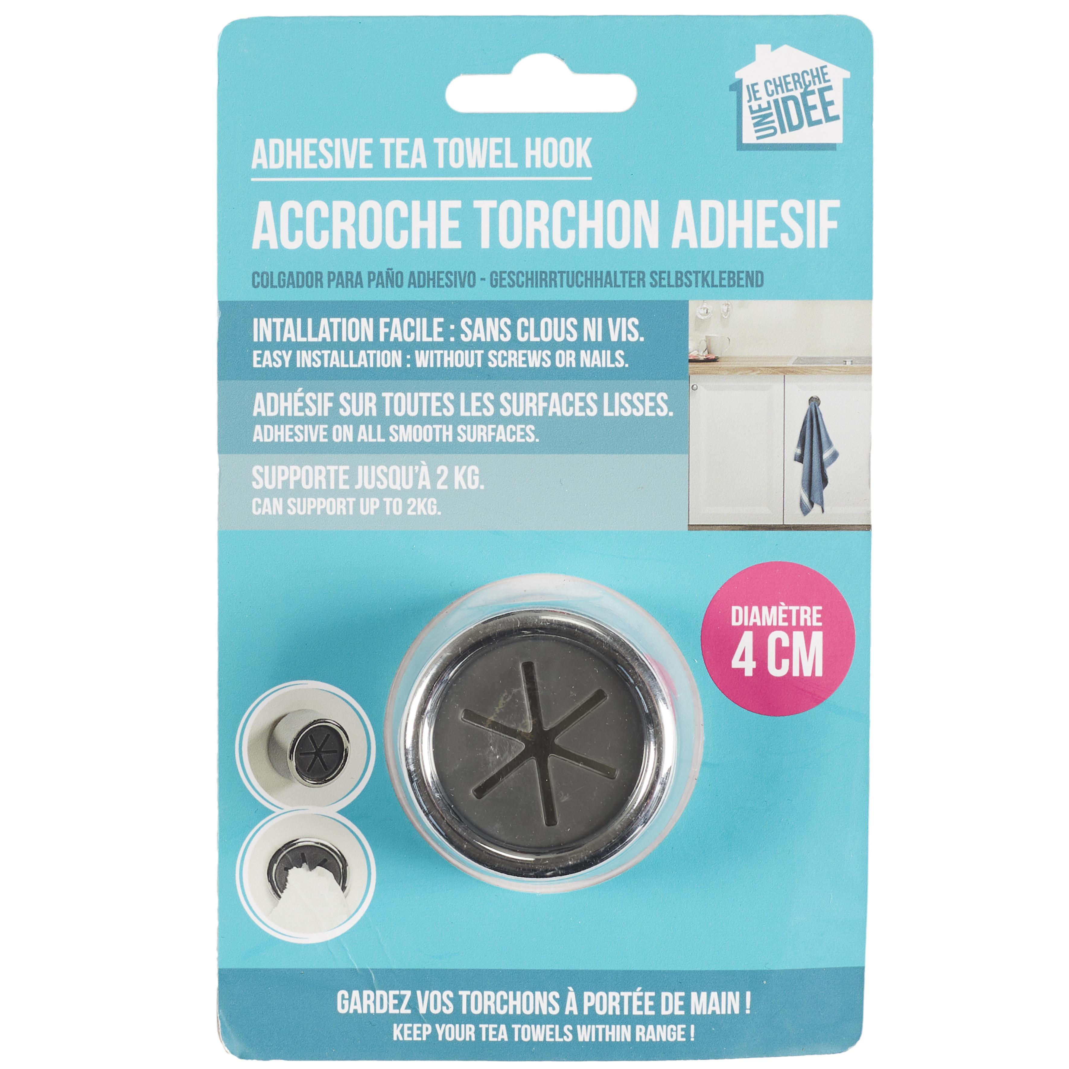 ACCROCHE TORCHON ADHESIF 4CM