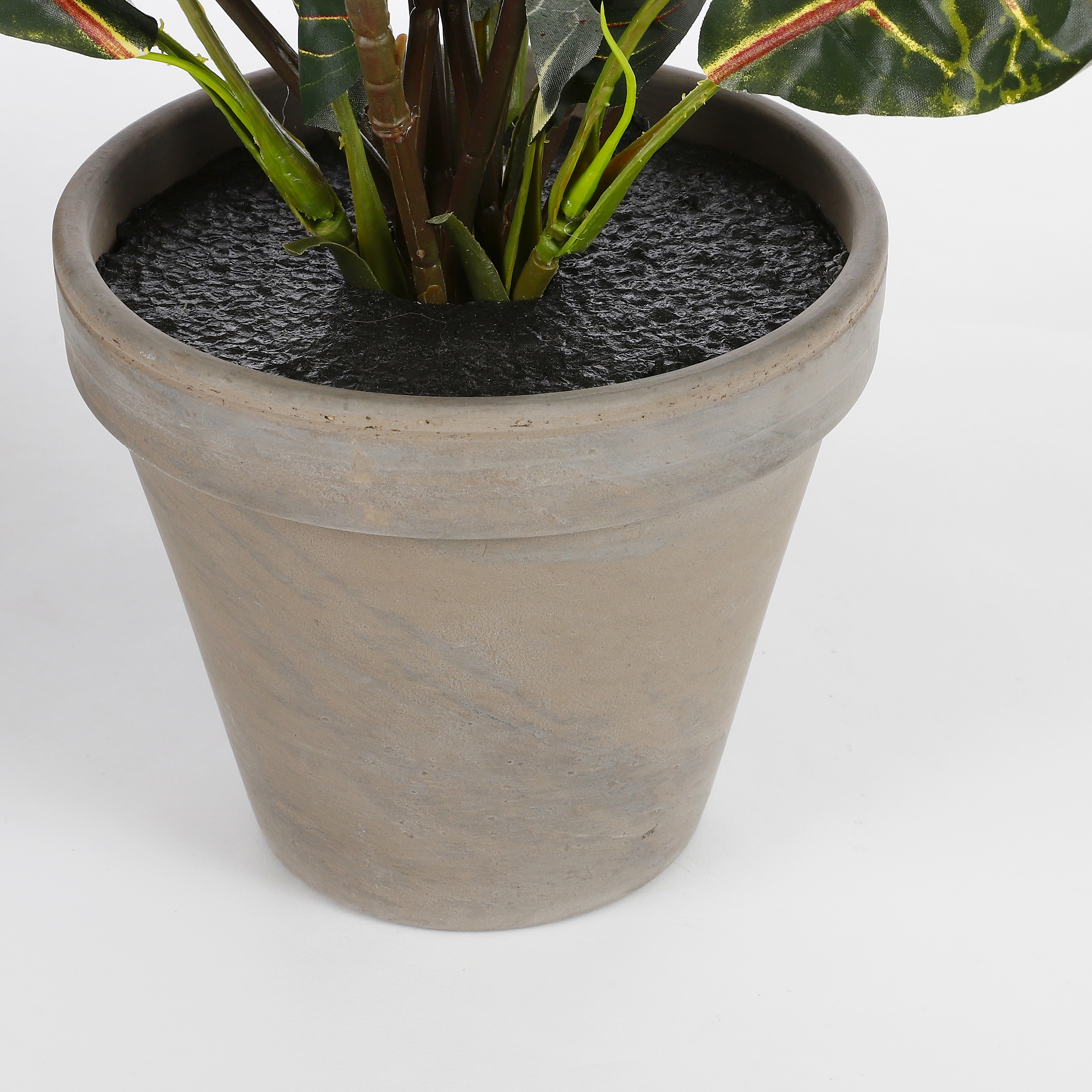 Mica decorations - croton artificielle vert en pot h73