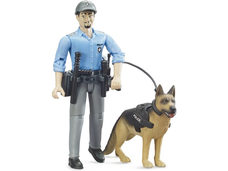 Bruder Spielwaren Spielzeugfigur Polizist mit Hund Spielzeugfigur