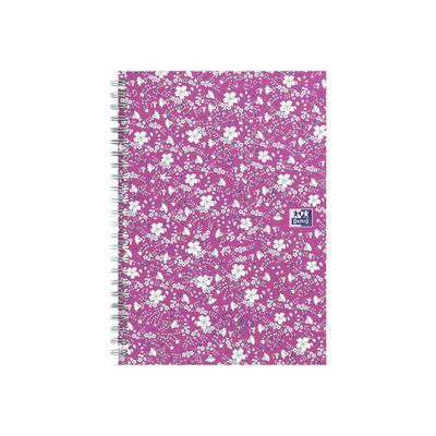 Oxford Floral - Carnet de notes à spirale - B5 - 120 pages - petits carreaux