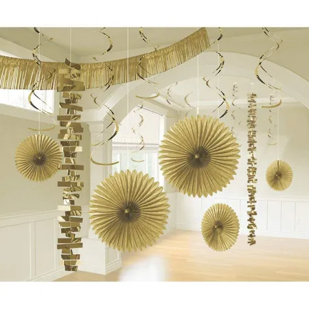 amscan Deko-Set Gold 18-teilig