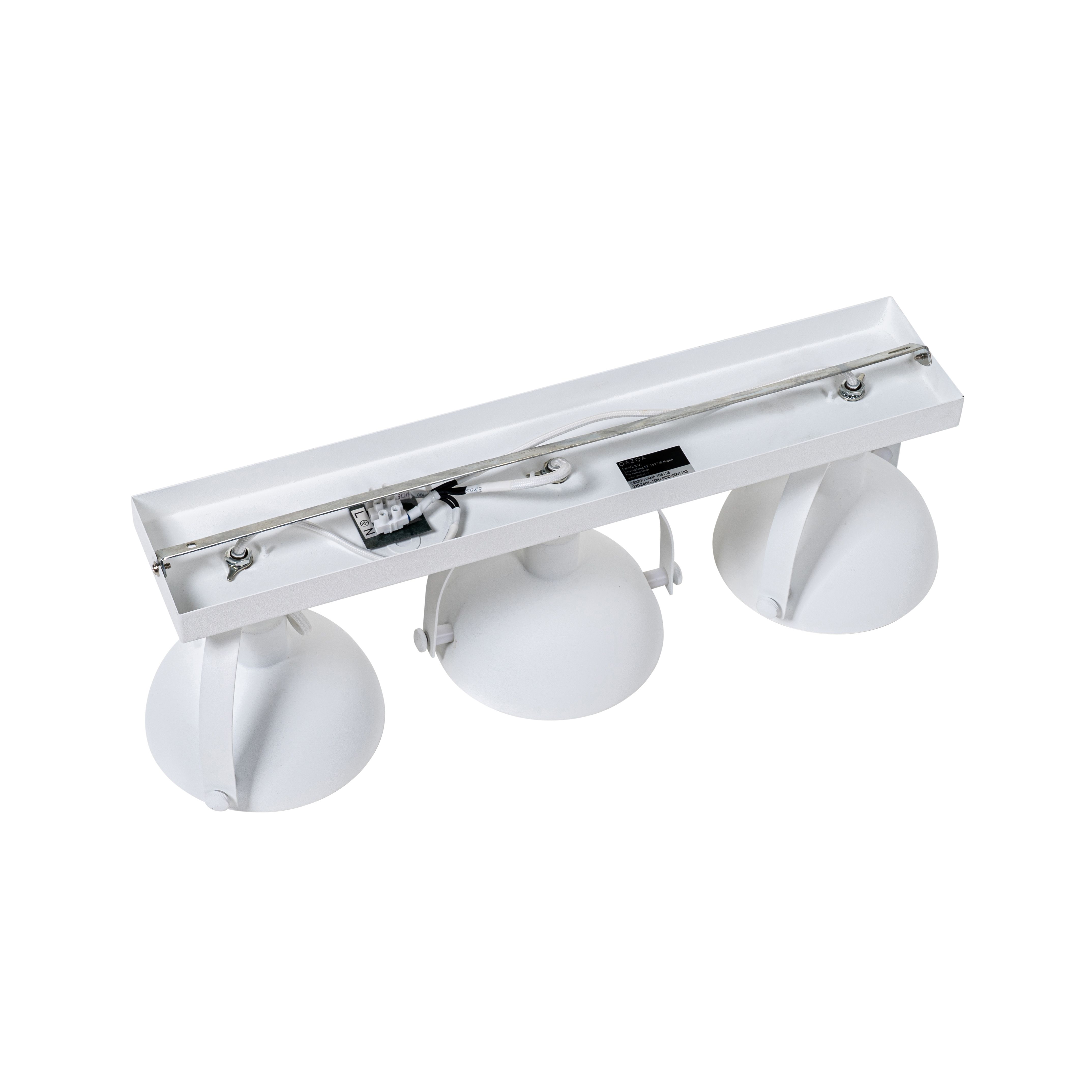 Industriële plafondlamp wit met zilver 3-lichts verstelbaar - Magnax