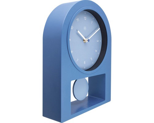 Swing Table tafelklok, kunststof, blauw, 30x20 cm