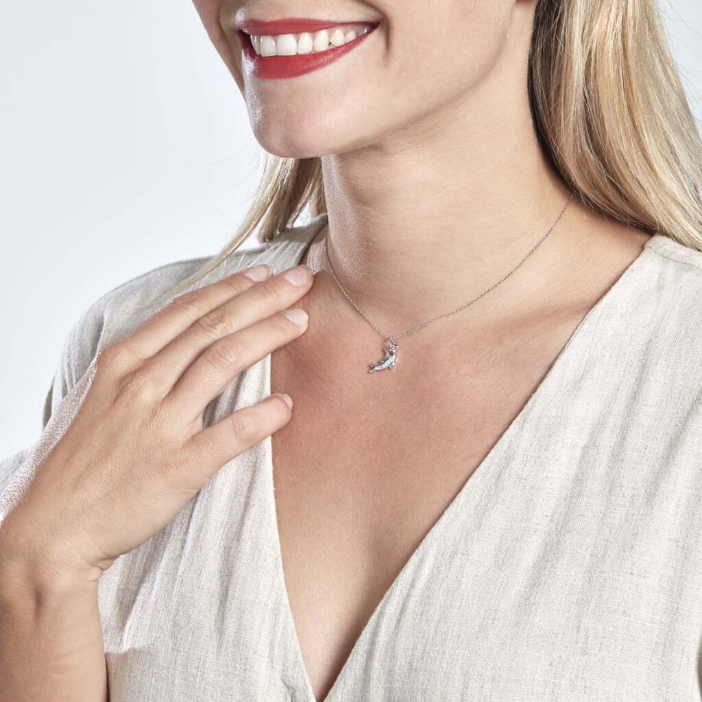 Pendentif Amelot Argent Blanc Oxyde De Zirconium