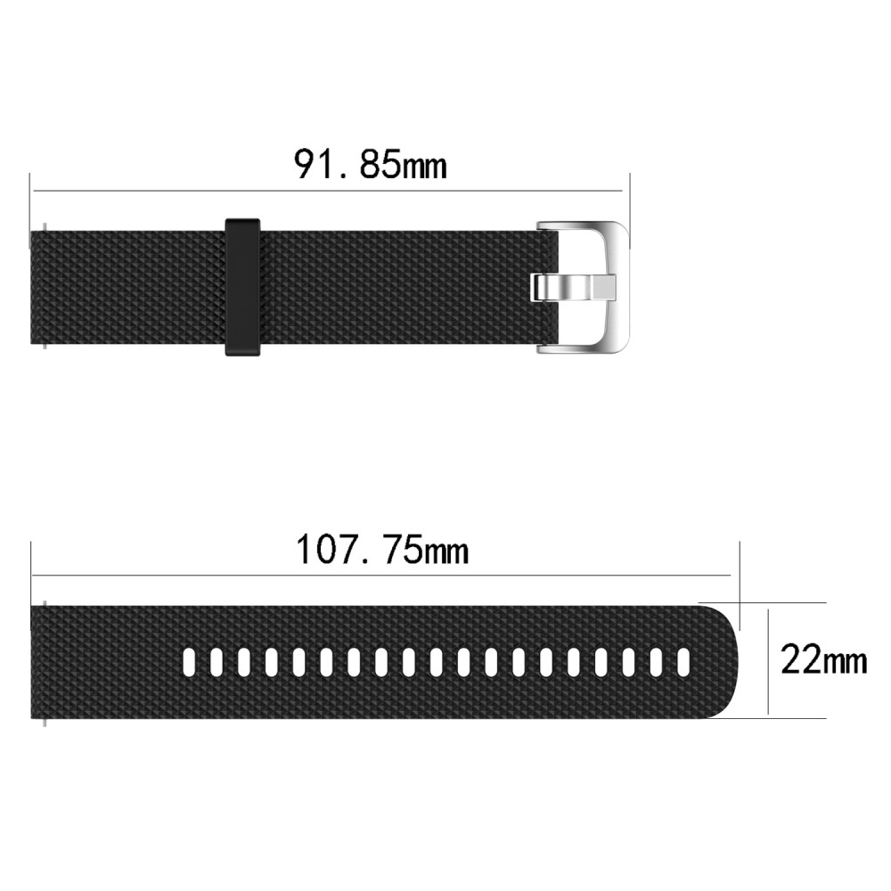 (Gr. M) Garmin Vivoactive 4 Sport Silikon Armband (Gelenkumfang 166 - 253 mm) - Schwarz