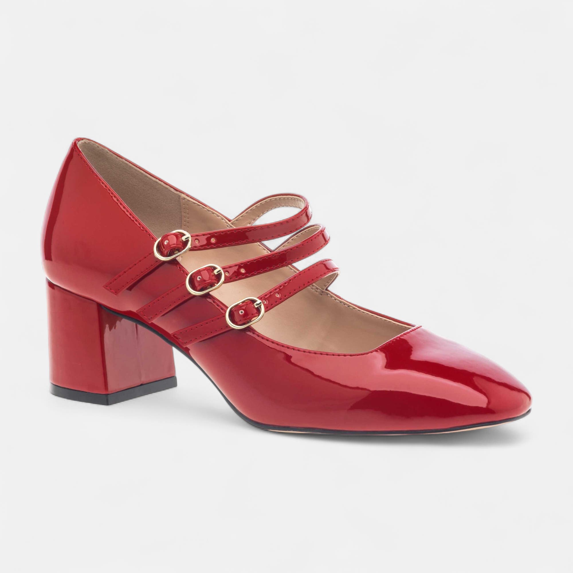 Babies à talon Femme rouge
