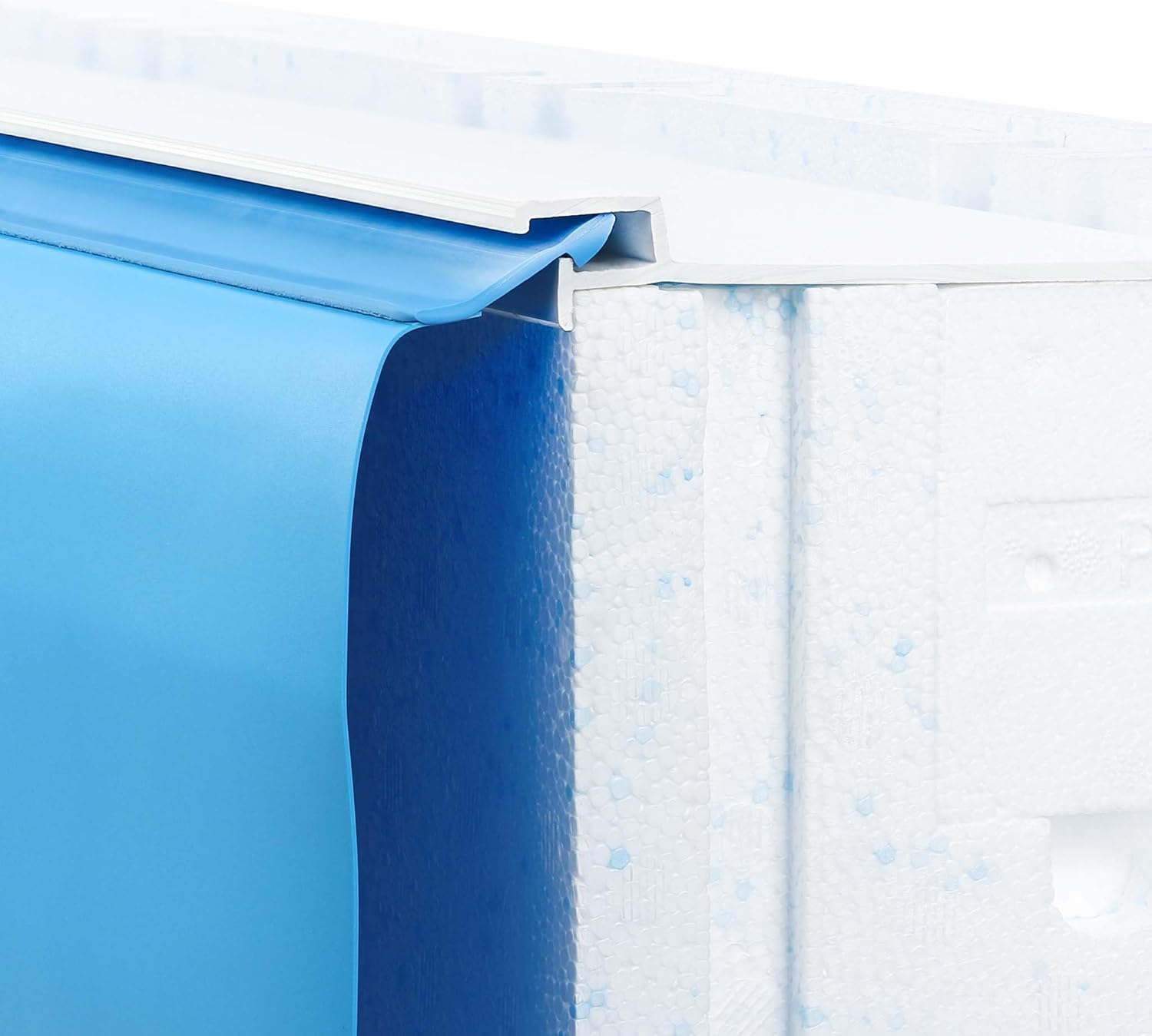 Paradies Pool® Styropor Pool rechteck 300 x 500 x 150 cm als Grundset inklusive Blaue Poolfolie und Vlies, Systemsteine mit Stecksystem
