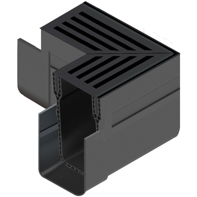 ACO Slimline hoekelement Aluminium zwart